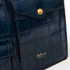Mulberry Cherwell Teal Blue Embossed Patent Leather Bag