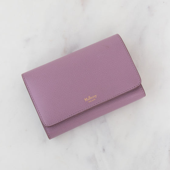 Mulberry Medium Continental French Purse Small Classic Grain Lilac Leather