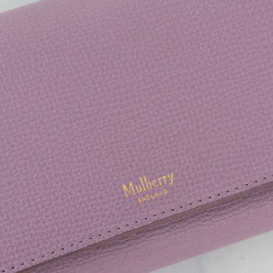 Mulberry Medium Continental French Purse Small Classic Grain Lilac Leather
