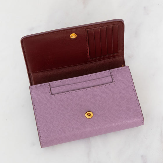 Mulberry Medium Continental French Purse Small Classic Grain Lilac Leather