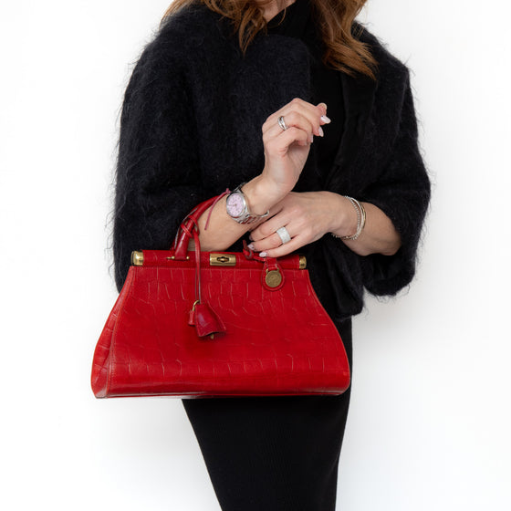 Mulberry Piccadilly Red Leather Bag