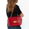 Mulberry Lily Red Leather Bag