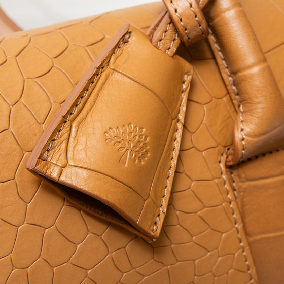 Mulberry Bayswater Tan Mock Croc Embossed  Leather Bag