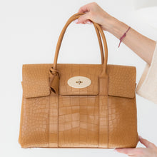  Mulberry Bayswater Tan Mock Croc Embossed  Leather Bag