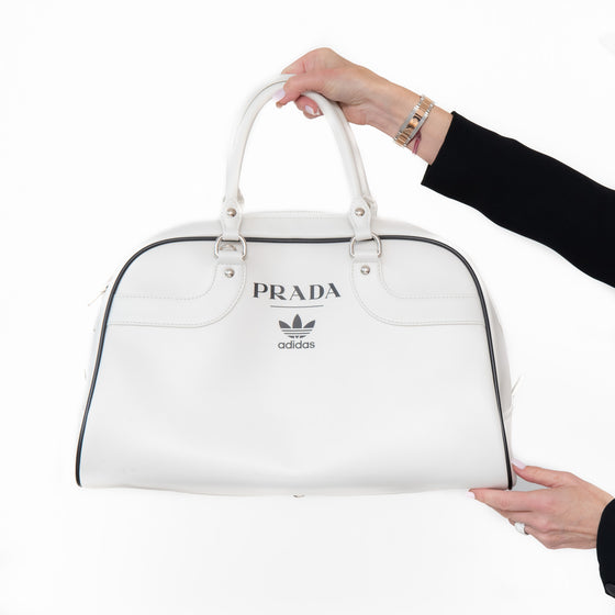 Prada Adidas White Boston Bowling Bag – EVEYSPRELOVED