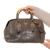 Prada Leather Crocodile Grigio Grey Galleria Bag 2008