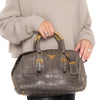 Prada Leather Crocodile Grigio Grey Galleria Bag 2008