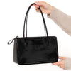 Prada Spazzolato Black Patent Shoulder Leather Bag