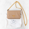 Prada Beige Saffiano Leather Wallet On Chain Leather Bag