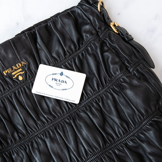 Prada Black Nappa Gaufre Shoulder  Bag
