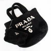 Prada Black Medium Shearling Tote Bag