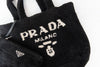 Prada Black Medium Shearling Tote Bag