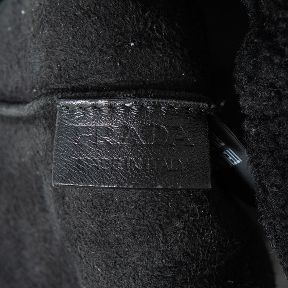 Prada Black Medium Shearling Tote Bag