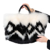 Prada Black And White Fur Tote Bag