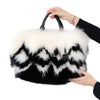 Prada Black And White Fur Tote Bag