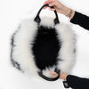 Prada Black And White Fur Tote Bag