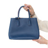 Prada Medium Deep Blue Saffiano Cuir Double Handle Tote Bag