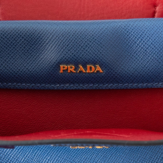 Prada Medium Deep Blue Saffiano Cuir Double Handle Tote Bag