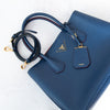 Prada Medium Deep Blue Saffiano Cuir Double Handle Tote Bag