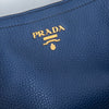 Prada Blue Vitello Daino Leather Shoulder Tote Bag