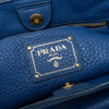 Prada Blue Vitello Daino Leather Shoulder Tote Bag