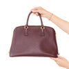 Prada Burgundy Saffiano Leather Bowler Tote Bag