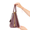 Prada Burgundy Saffiano Leather Bowler Tote Bag