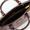 Prada Burgundy Saffiano Leather Bowler Tote Bag