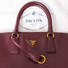 Prada Burgundy Saffiano Leather Bowler Tote Bag