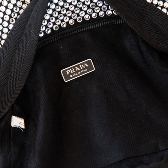 Prada Satin Mini Hobo Bag With Crystals Re Edition 2000