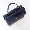 Prada Navy Crocodile Leather Tote Bag