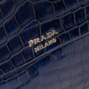 Prada Navy Crocodile Leather Tote Bag