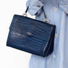 Prada Navy Crocodile Leather Tote Bag