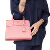 Prada Pink Saffiano Leather Tote Bag