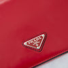 Prada Spazzolato Red Leather Shoulder Bag
