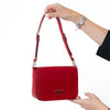 Prada Spazzolato Red Leather Shoulder Bag