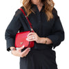 Prada Spazzolato Red Leather Shoulder Bag