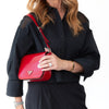 Prada Spazzolato Red Leather Shoulder Bag