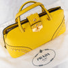Prada Yellow Saffiano Leather Satchel Shoulder Bag