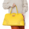 Prada Yellow Saffiano Leather Satchel Shoulder Bag