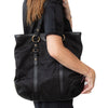 Lauren By Ralph Lauren Black Fabric And Leather Equestrian Bag