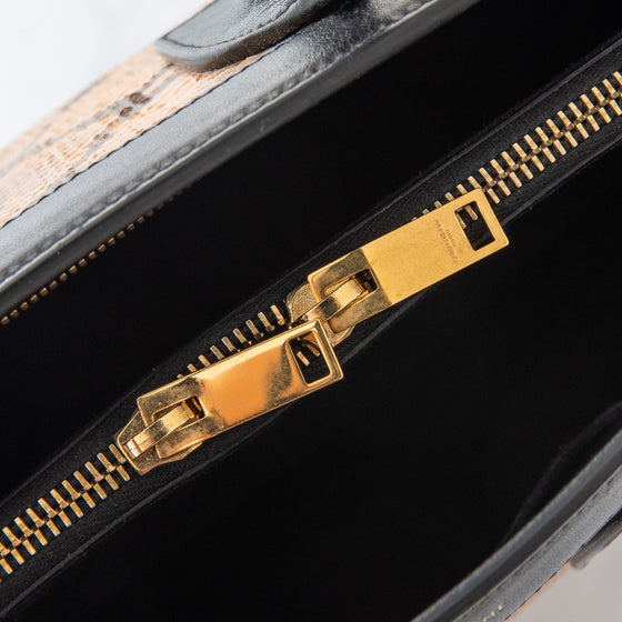 Saint Laurent Black And Python Sac De Jour Bag