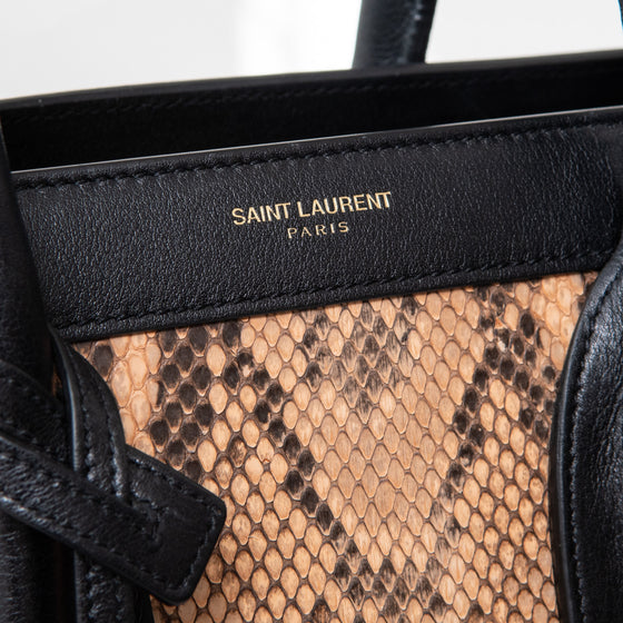 Saint Laurent Black And Python Sac De Jour Bag