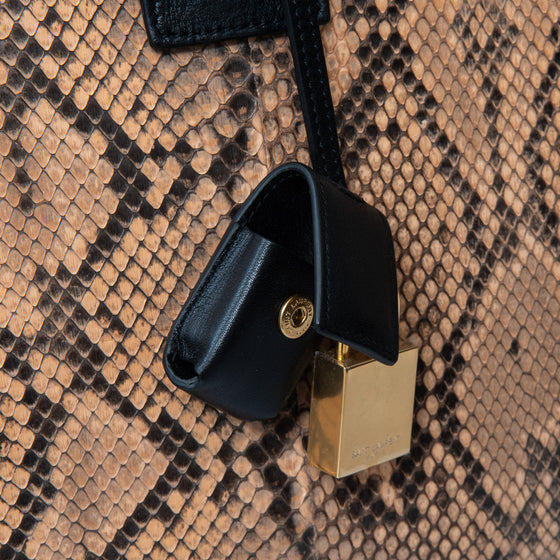 Saint Laurent Black And Python Sac De Jour Bag