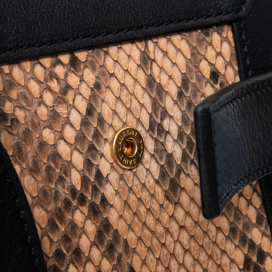 Saint Laurent Black And Python Sac De Jour Bag