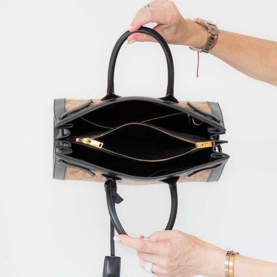 Saint Laurent Black And Python Sac De Jour Bag