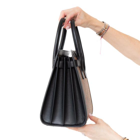 Saint Laurent Black And Python Sac De Jour Bag