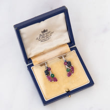  Antique Art Deco Diamond And Gem Set Tutti Frutti Earrings c.1935