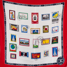  Chanel Vintage Chanel Silk Stamps of the World Silk Scarf