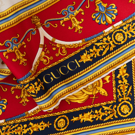 Vintage Gucci Chair Print Silk Scarf
